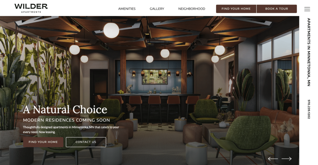 Stylish Minnetonka apartments, modern interiors, lush design.