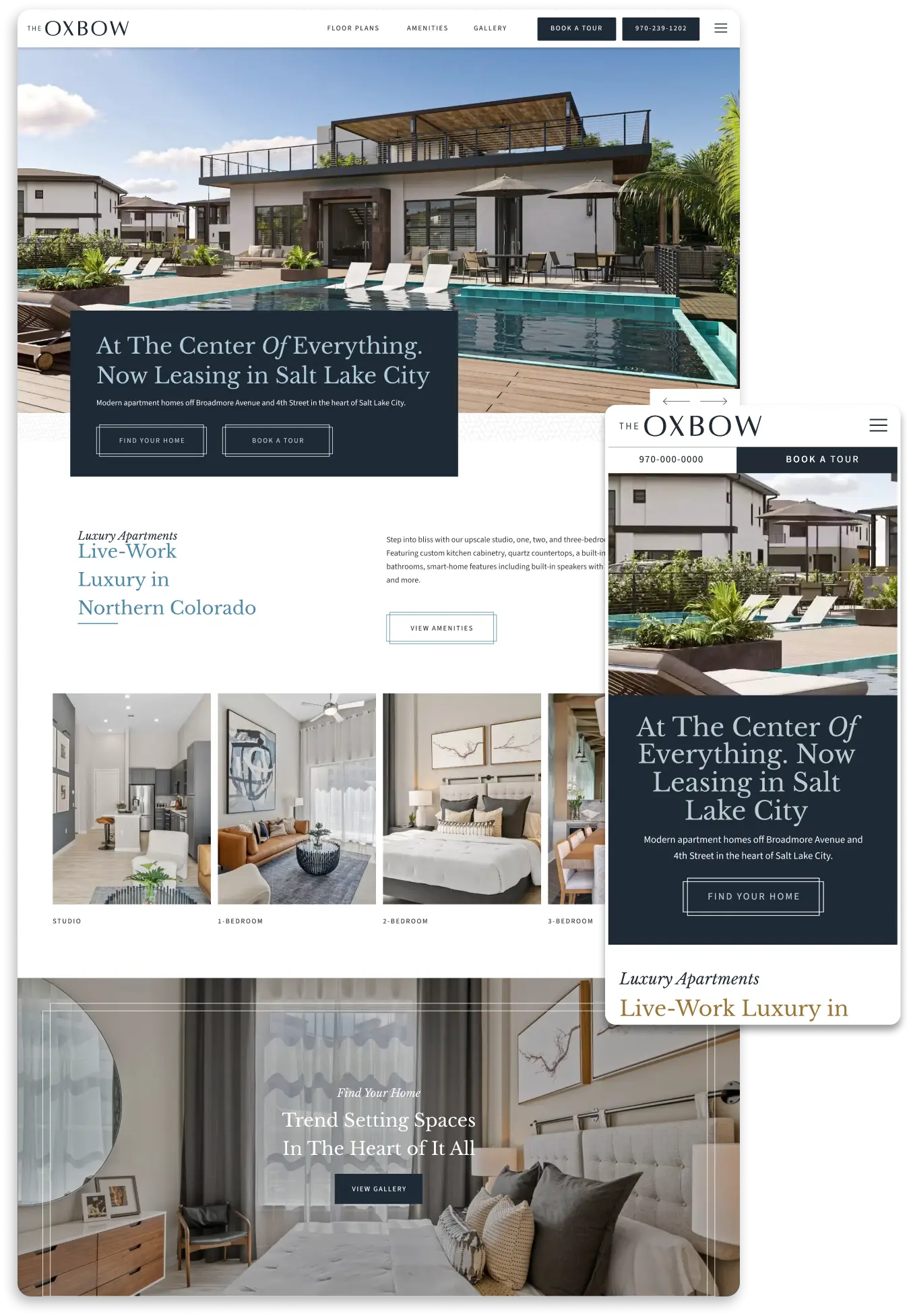 Luxury apartments in Salt Lake City with pool.