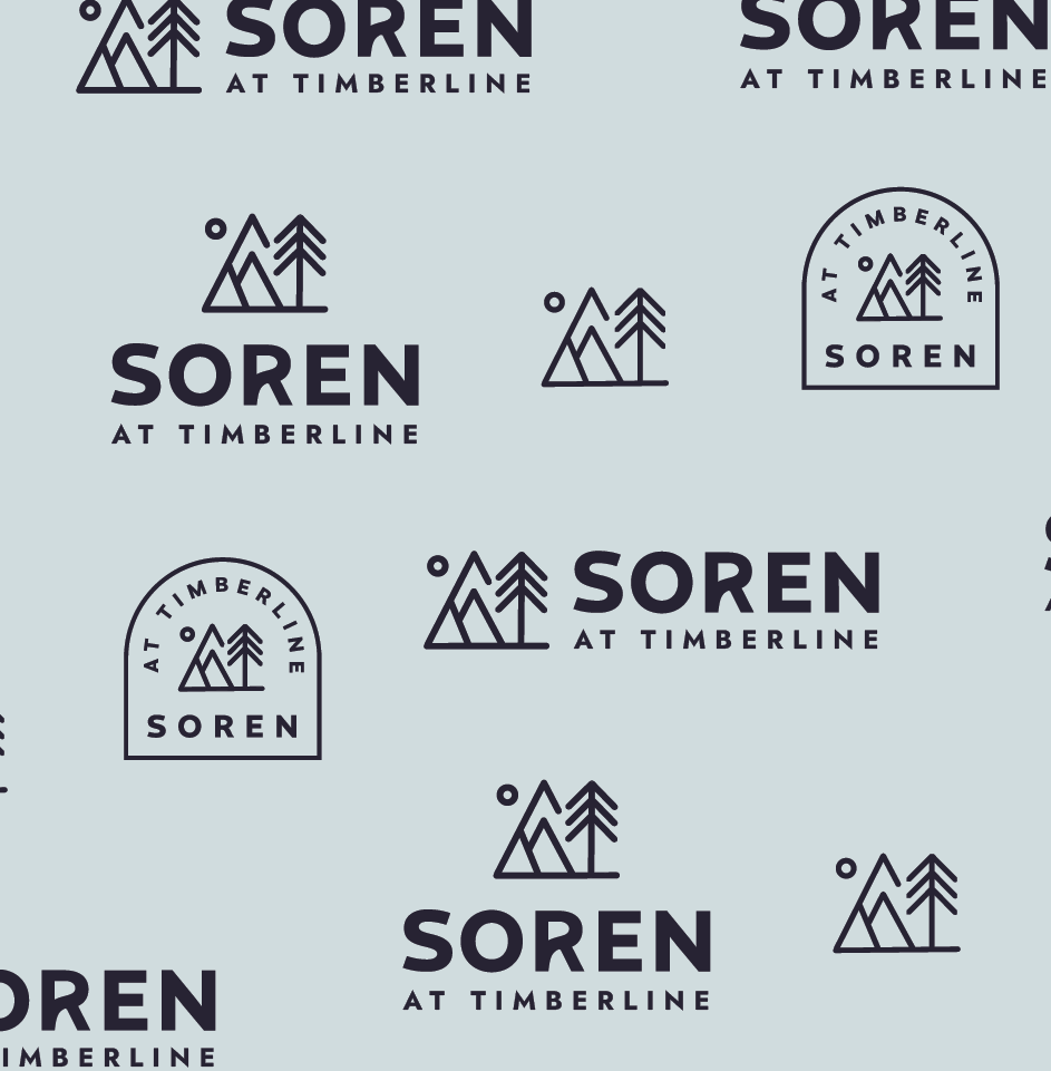 Soren at Timberline logo with trees and mountains