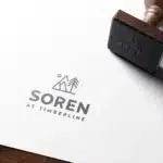 Soren at Timberline logo with stamp impression.