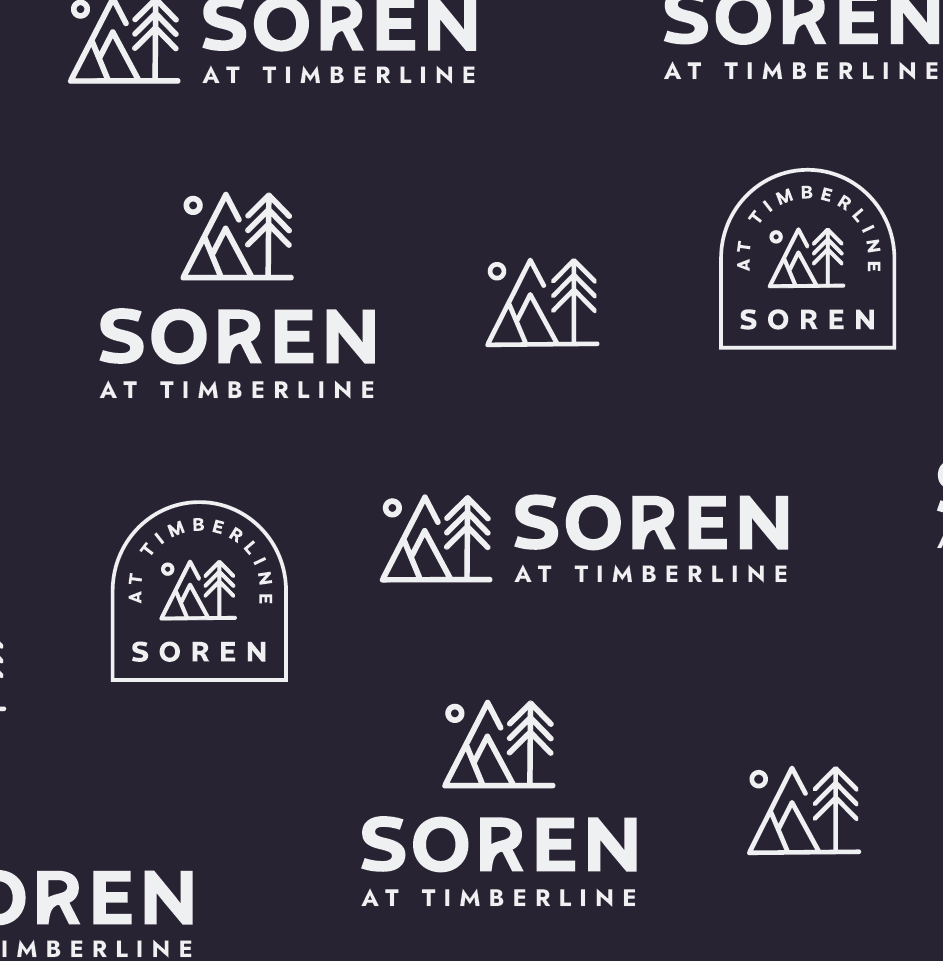 Soren at Timberline logo pattern with trees