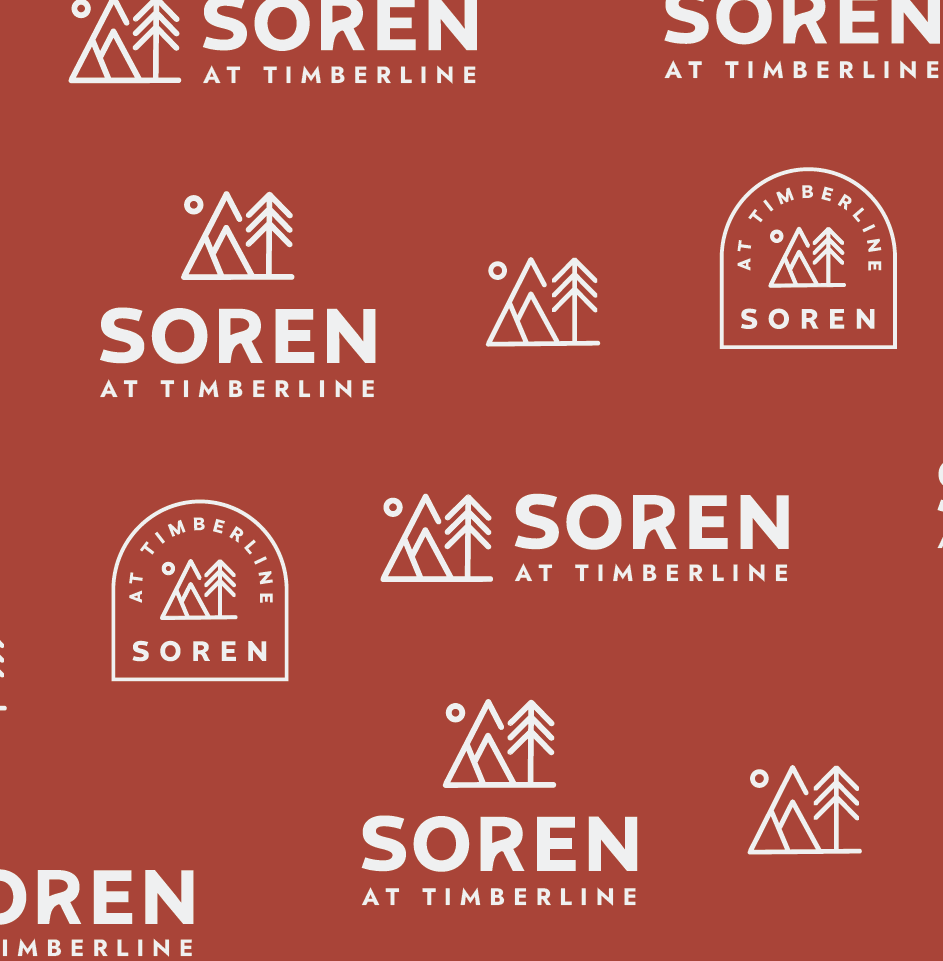 Soren at Timberline logos on red background.