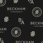 Beckham Apartments logo pattern on black background.