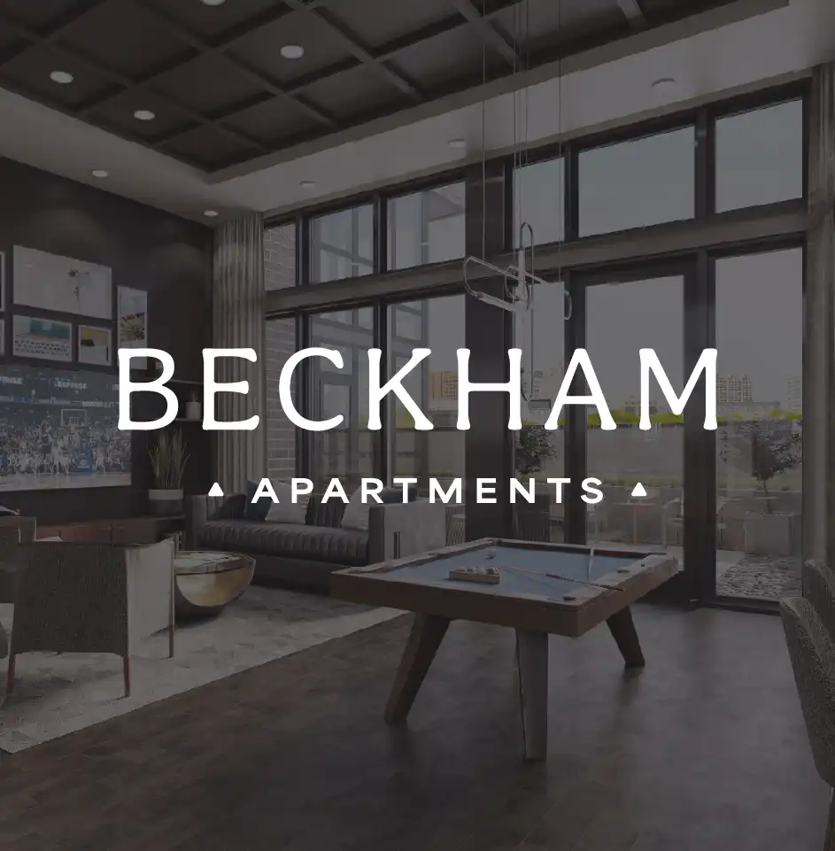 Modern living room in Beckham Apartments