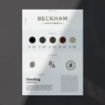 Beckham Apartments branding style sheet with logos and colors.