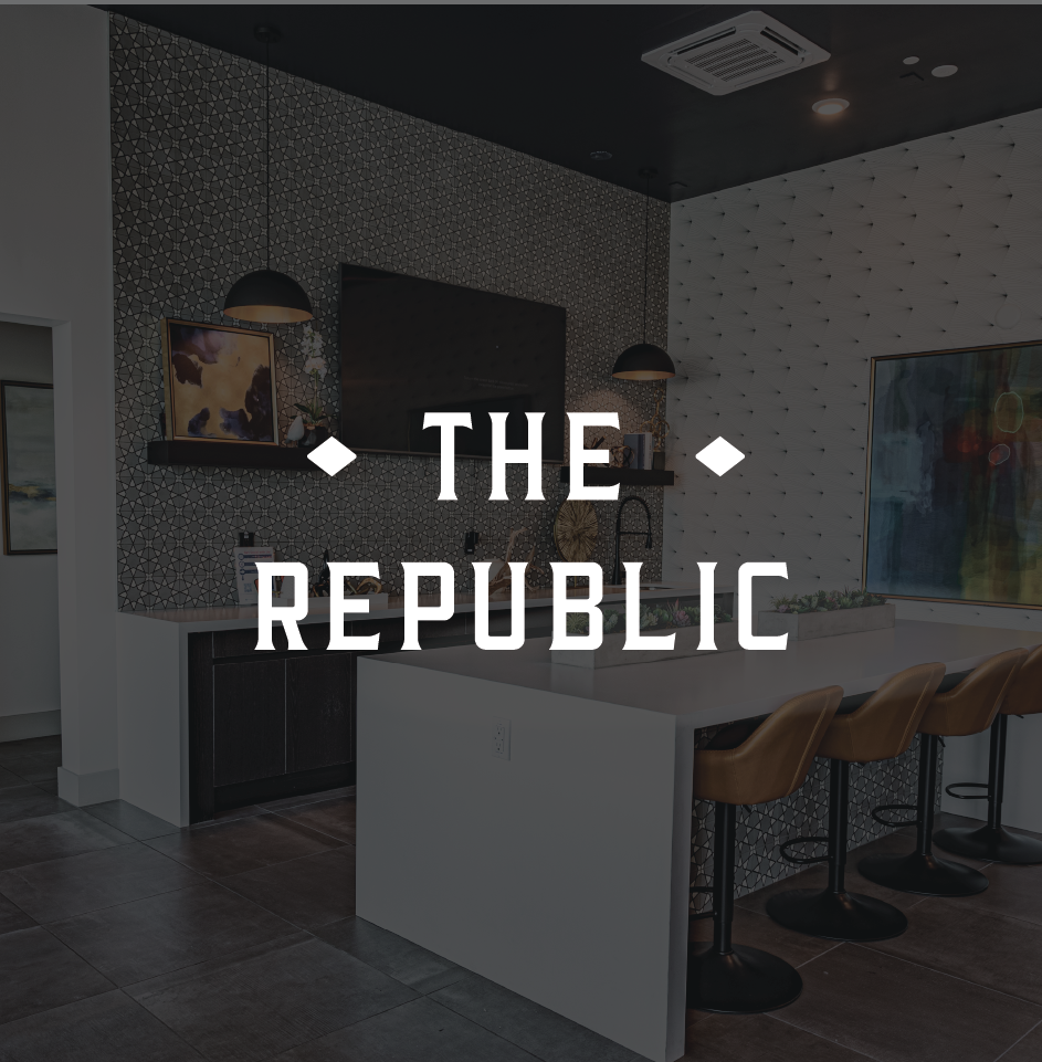 Modern kitchen interior with bar stools