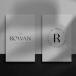 Rowan Apartments logo designs on display.