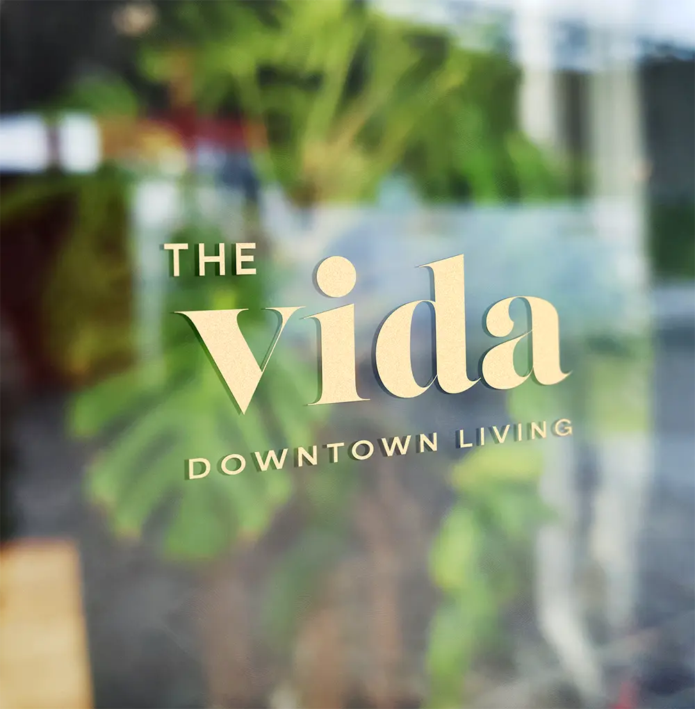 The Vida Downtown Living logo.