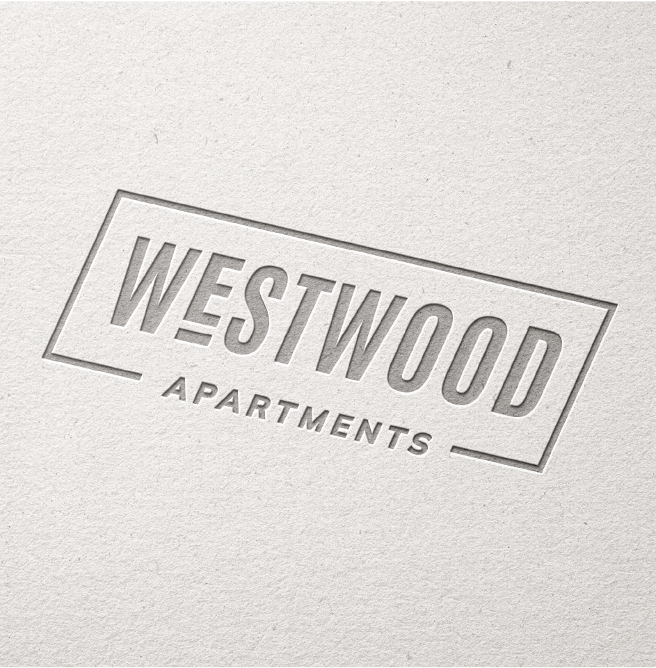 Westwood Apartments logo on textured paper