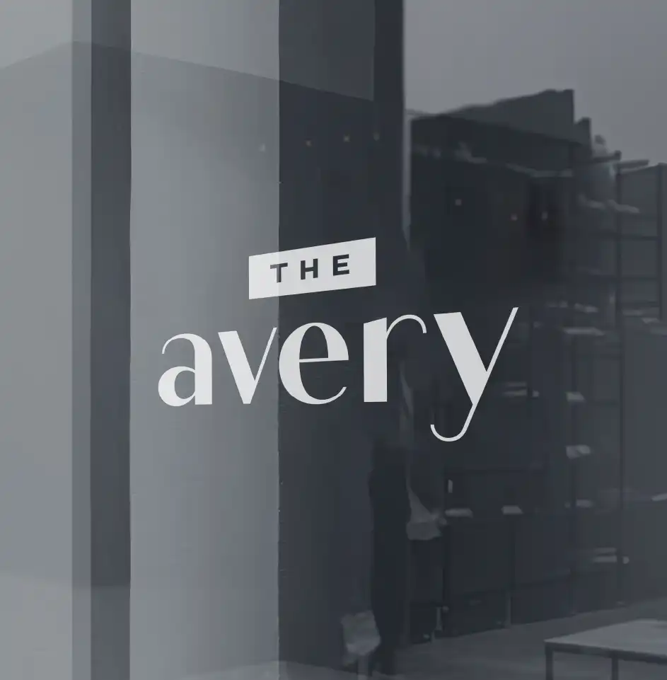 The Avery building entrance sign