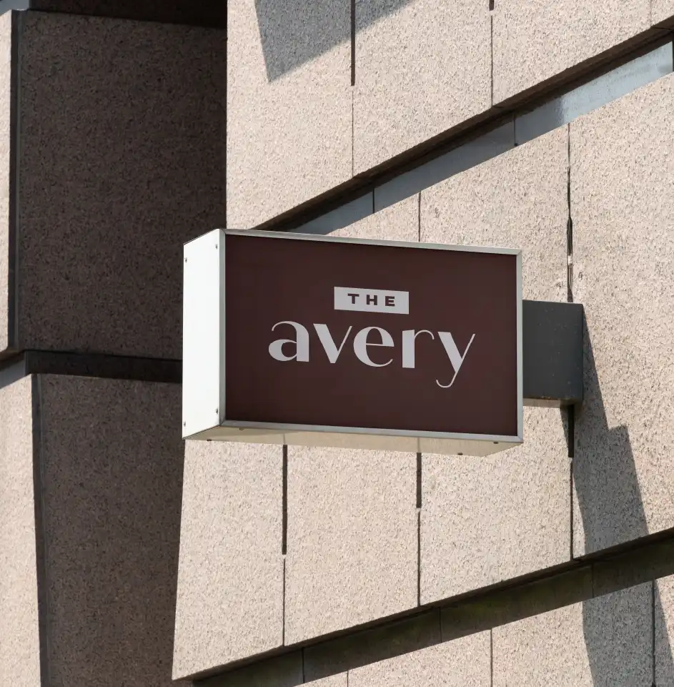 The Avery building sign