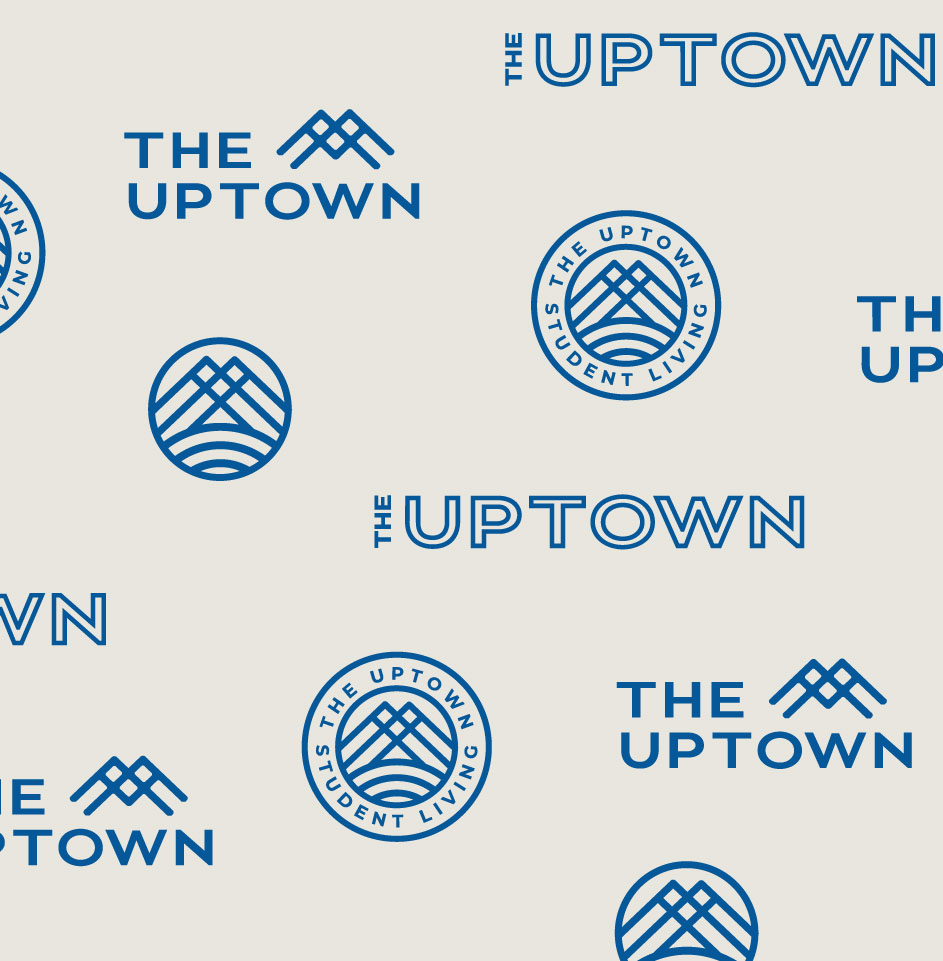 The Uptown student living logo pattern